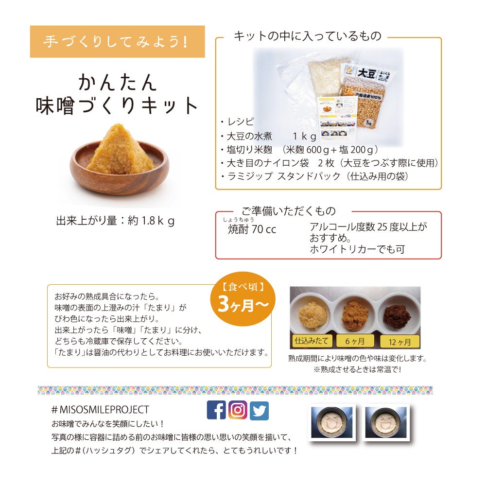 丸新本家 かんたん味噌作りキット 煮大豆と塩切り麹がセット 仕込み袋付きですぐに仕込める味噌キット